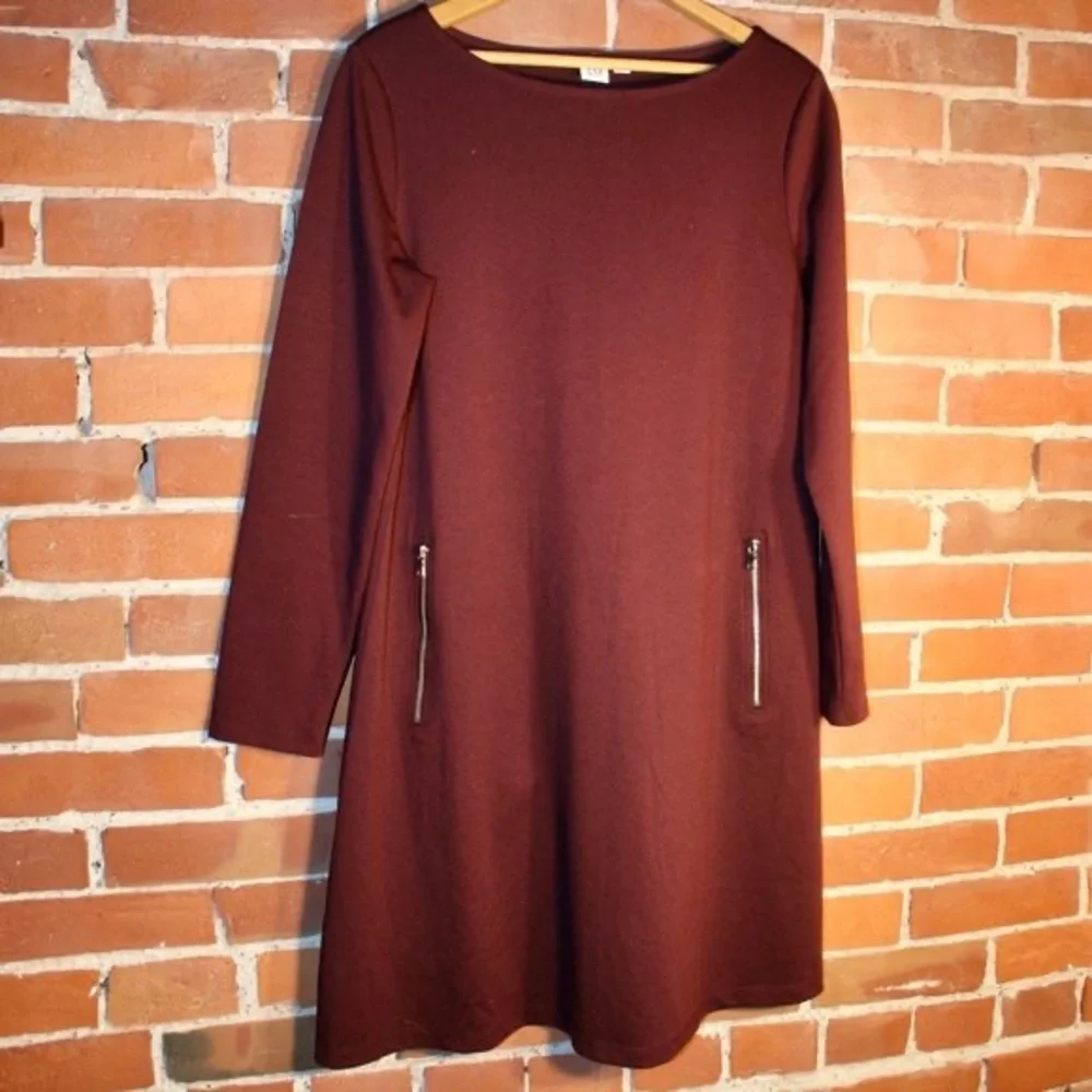 GAP Deep Red Long Sleeve Dress with zippers